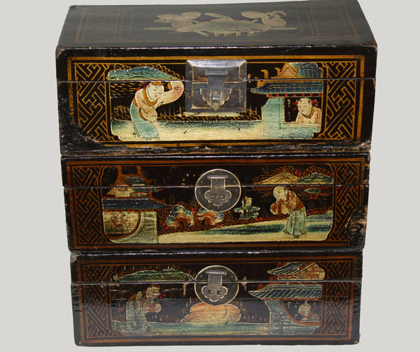 Hand Painted Vintage Chinese Jewelry Box - Dyag East