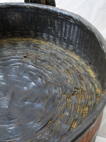 Bamboo Food Basket with Hand Painted Handle - Dyag East