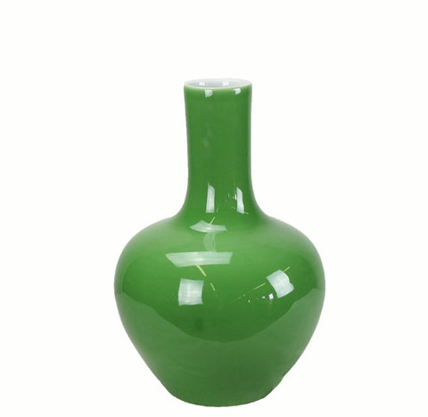 Light Green Long Neck Porcelain Vase - Dyag East