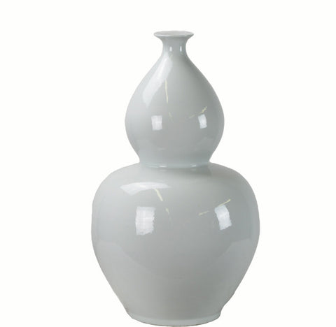 Large White Bottle Gourd Porcelain Vase - Dyag East