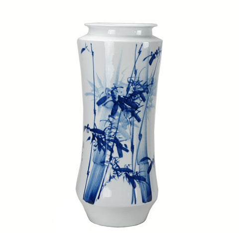 Blue and White Porcelain Bamboo Vase - Dyag East