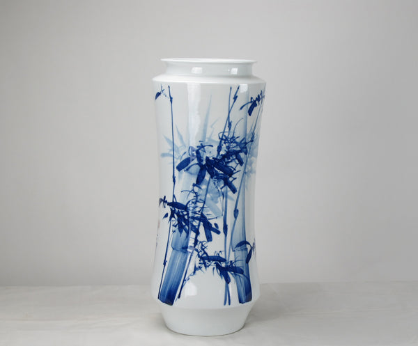 Blue and White Porcelain Bamboo Vase - Dyag East
