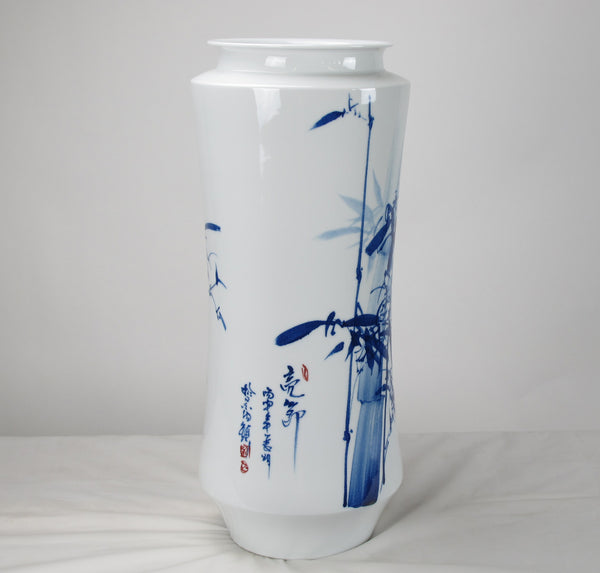 Blue and White Porcelain Bamboo Vase - Dyag East