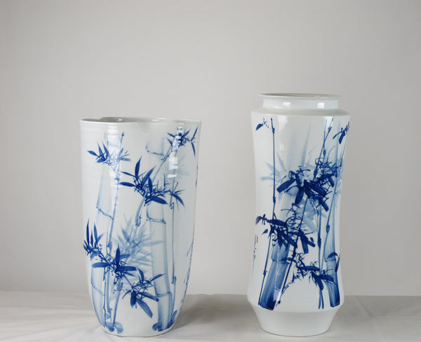 Blue and White Porcelain Bamboo Vase - Dyag East