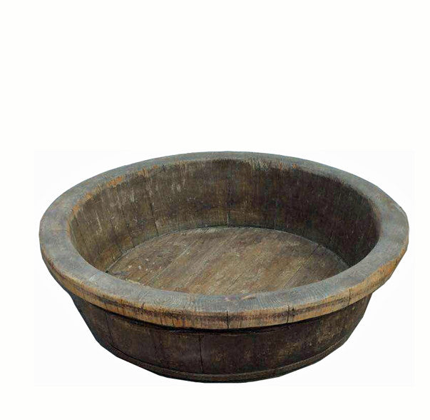 Round Wood Barrel Basin - Dyag East