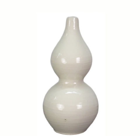 White Bottle Gourd Shape Vase