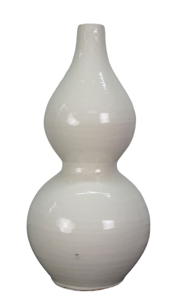 White Bottle Gourd Shape Vase