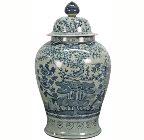 Blue & White Ginger Jar - 24" Inch High