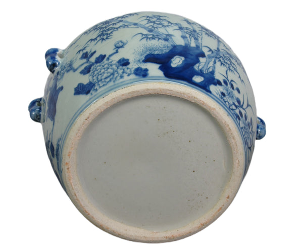 Pair Blue & White Jar with lid