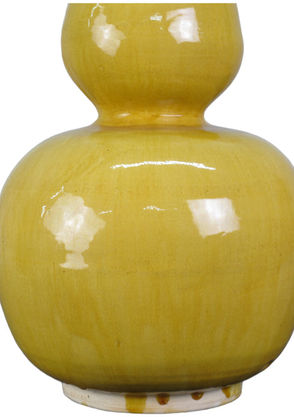 Yellow Bottle Gourd Shape Vase