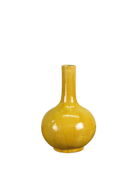 Yellow Long Neck Vase