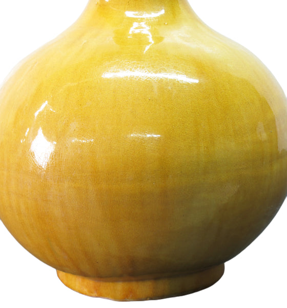 Yellow Long Neck Vase