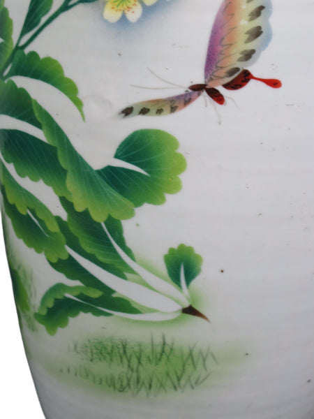 Vintage Chinese Dragon Flies Famille Rose Porcelain Vase
