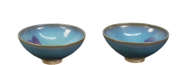 Pair Blue and Purple Ceramics Bowls