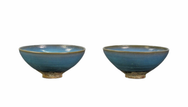 Pair Blue and Purple Ceramics Bowls