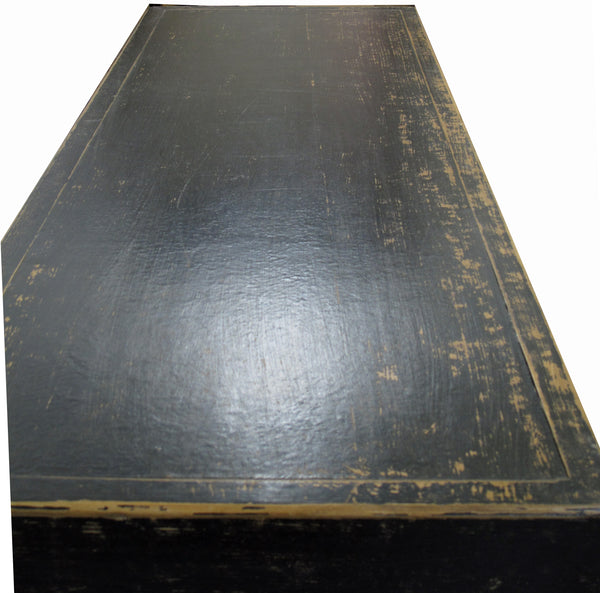 Distressed 2 Panels Door Black Sideboard