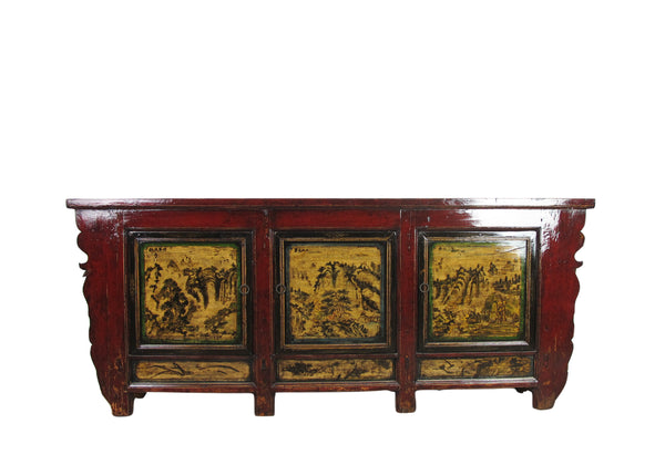 Hand Painted Antique Mongolia Sideboard
