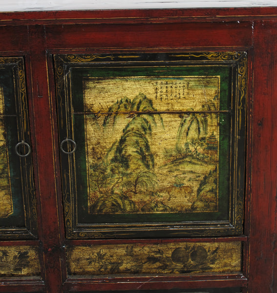 Mongolia Sideboard with Hand Painted Mountains Doors