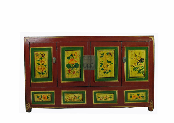 Vintage Sideboard with Hand Painted Flowers & Butterflies Doors