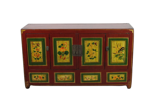Vintage Sideboard with Hand Painted Flowers & Butterflies Doors