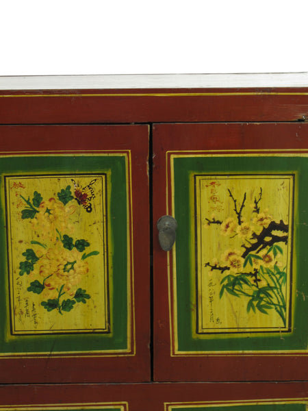 Vintage Sideboard with Hand Painted Flowers & Butterflies Doors