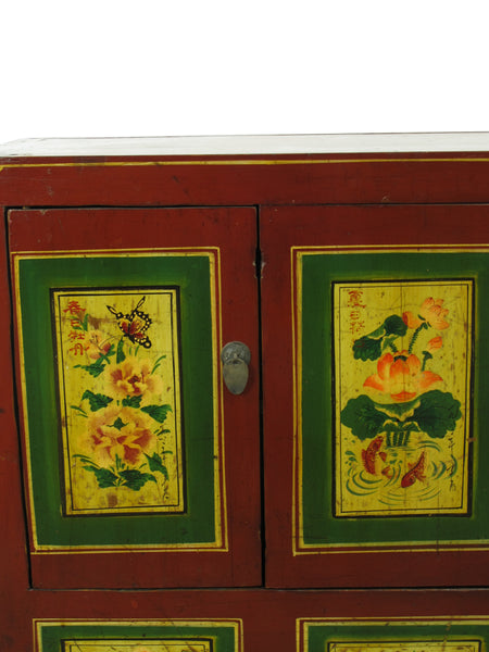 Vintage Sideboard with Hand Painted Flowers & Butterflies Doors
