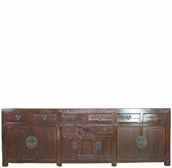 107" Long Antique Chinese Buffet Sideboard