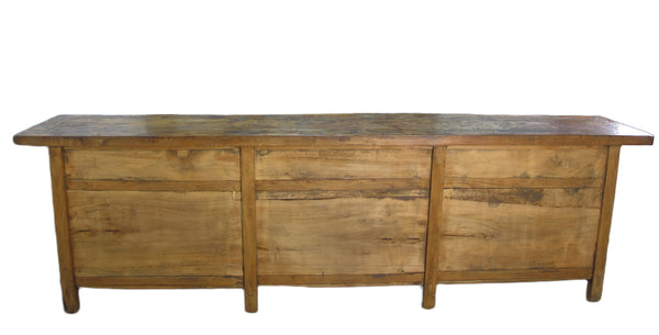 9 Feet Long Red Antique Chinese Buffet Sideboard Cabinet