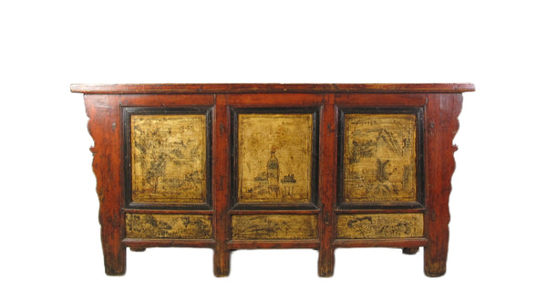 Hand Painted Antique Gansu Bedding Cabinet