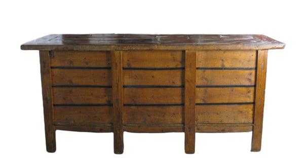 Gansu 85" Long Red Hand Painted Chinese Sideboard