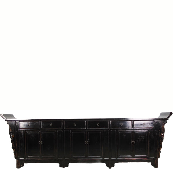 Z-10 Feet Long Large Black  Altar Sideboard Cabinet
