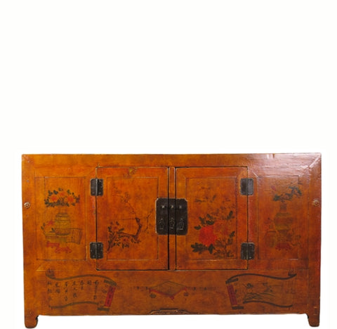 Z-Hand Painted Antique Chinese Sideboard Cabinet