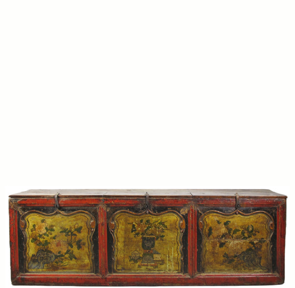 Lower Hand Painted Antique Chinese Sideboard or Hall Way Seat