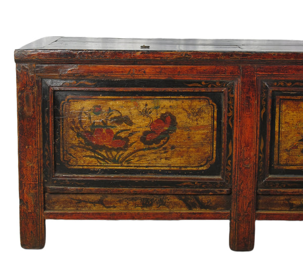 Hand Painted 85" Long  Antique Chinese Sideboard