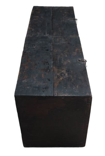 Small Hand Painted 50" Long Antique Chinese Cabinet or Seating Cabinet