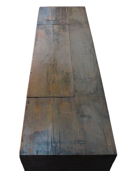 Two Doors 60" Long Red Hand Painted Antique Chinese Sideboard