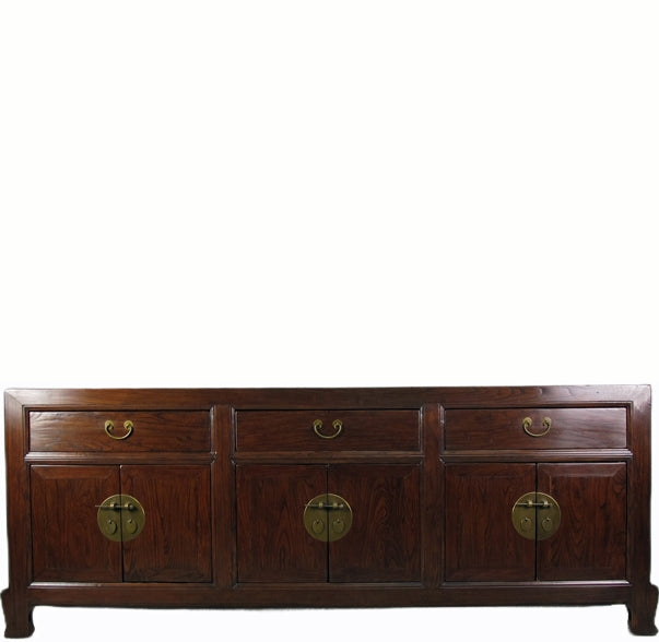 Z-Hand Crafted 94" Long Brown Sideboard Cabinet
