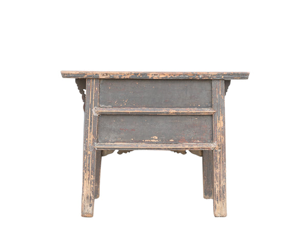 Two Drawers Black Antique Chinese Console Table