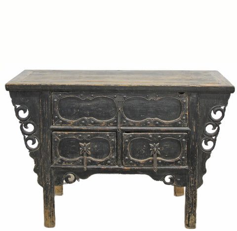 Late 19th Century  Antique Black Console Table