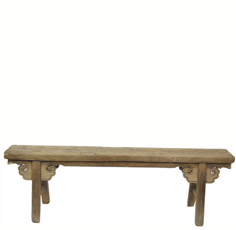 Z-Antique Elm Bench with Spandrels