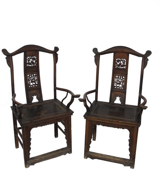 Antique Chinese High York Back Armchair