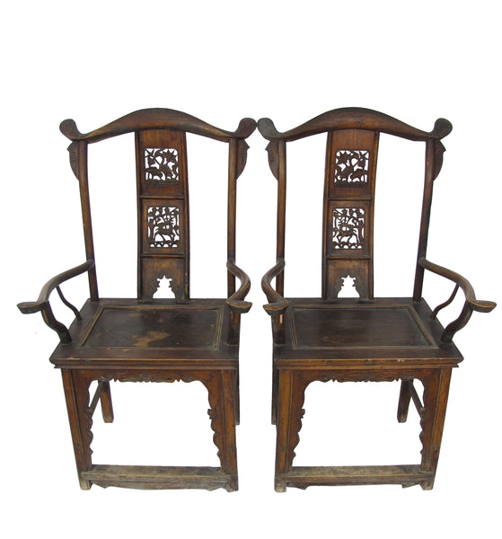 Antique Chinese High York Back Armchair