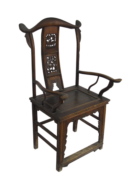 Antique Chinese High York Back Armchair