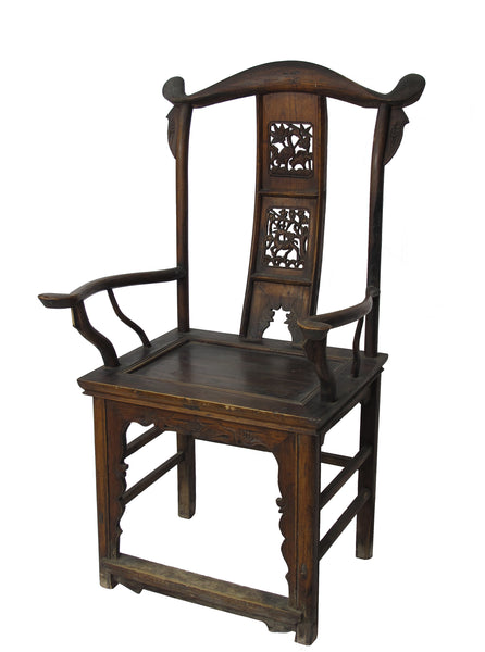 Antique Chinese High York Back Armchair