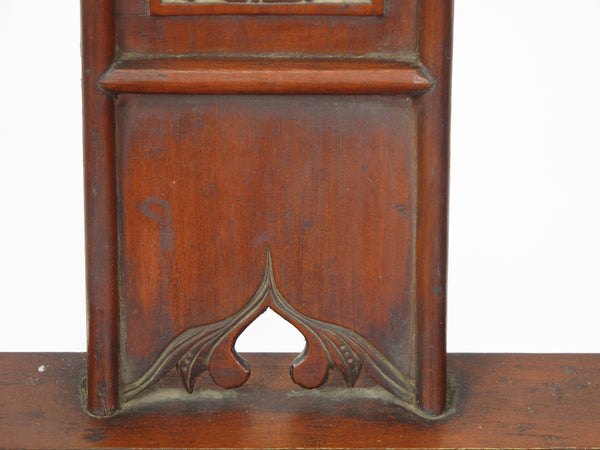 Red Antique Chinese Armchair with Elaborate Carving