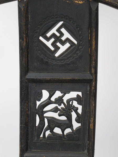 Pair of Antique Chinese Armchair with Carved Back 2