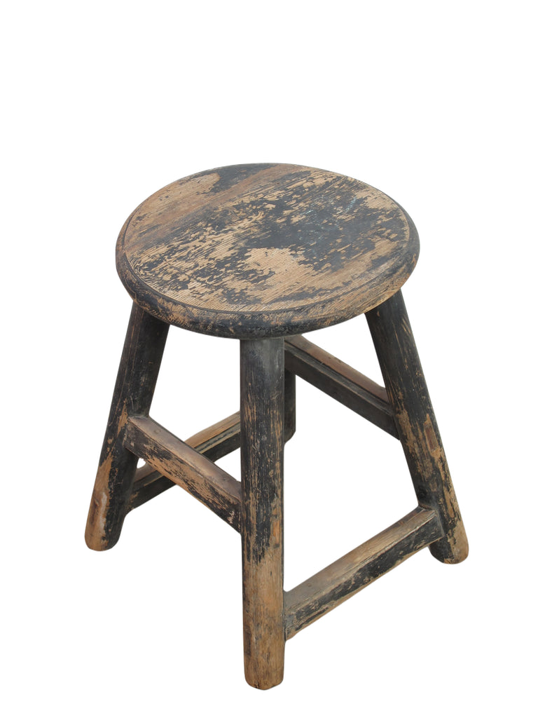 Z-Round Vintage Chinese Farmer's Stool or Accent Table