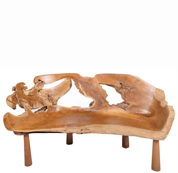 Modern Free Form Teak Root Chair/Bench 27