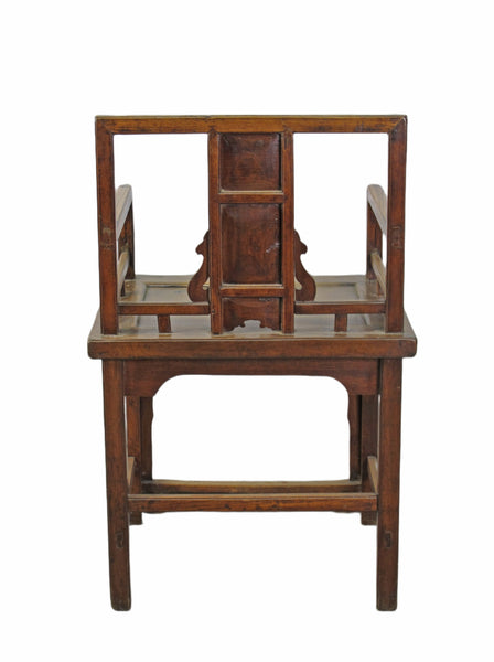 Hand Carved Back Chinese Antique Arm Chairs - Set of 2
