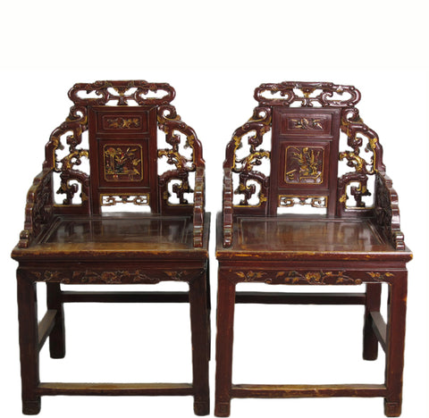 Pair Antique Chinese Taishi Chairs 1